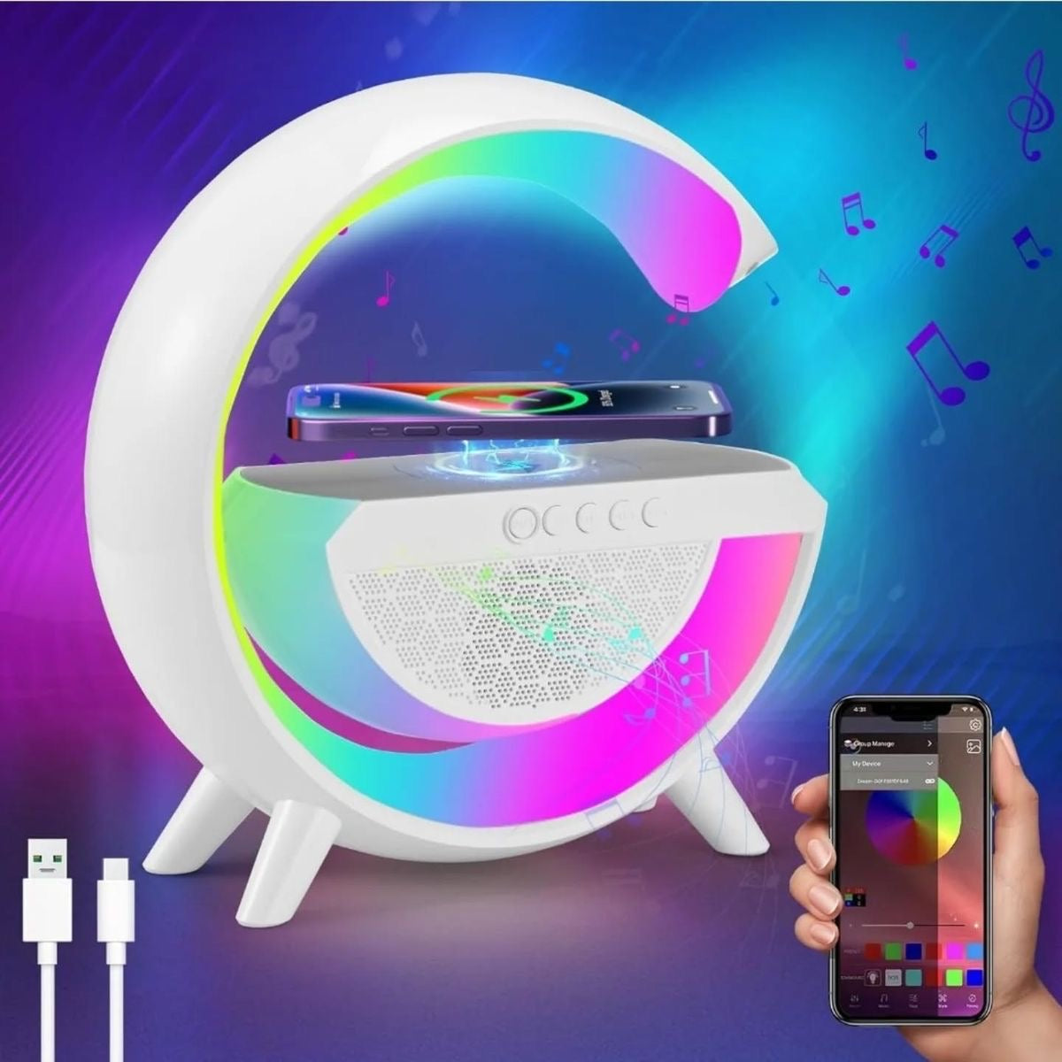 G lamp speaker and wireless charger