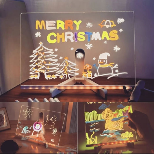 3D LED message board with 7 pens