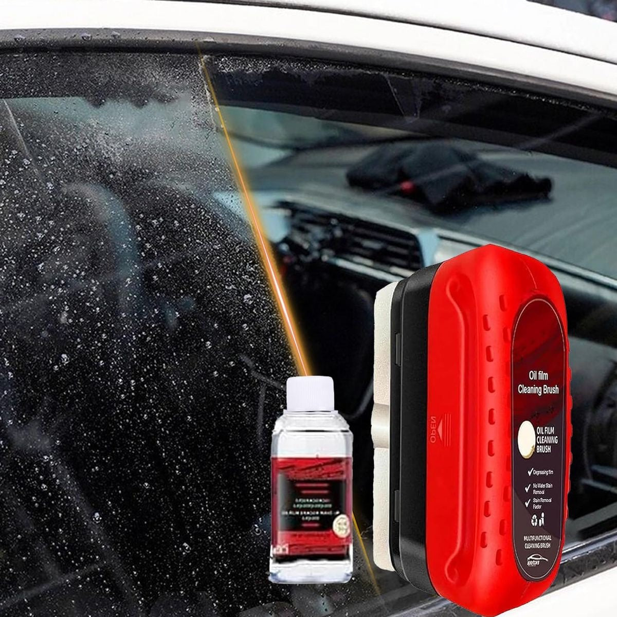 Automotive oil film cleaning foam brush
