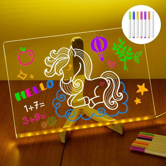 3D LED message board with 7 pens